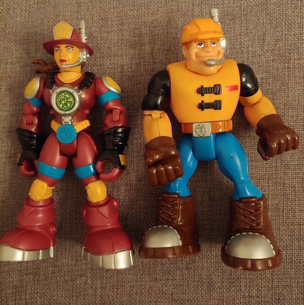 Vintage Fisher - Price Mattel Rescue Acton Heroes Wendy Water & Jack Hammer Toys